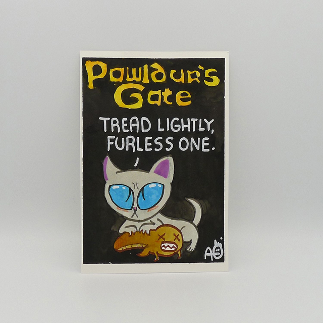 Original Art - PAWldur's Gate Steelclaw - 14x20,5cm - only one available    