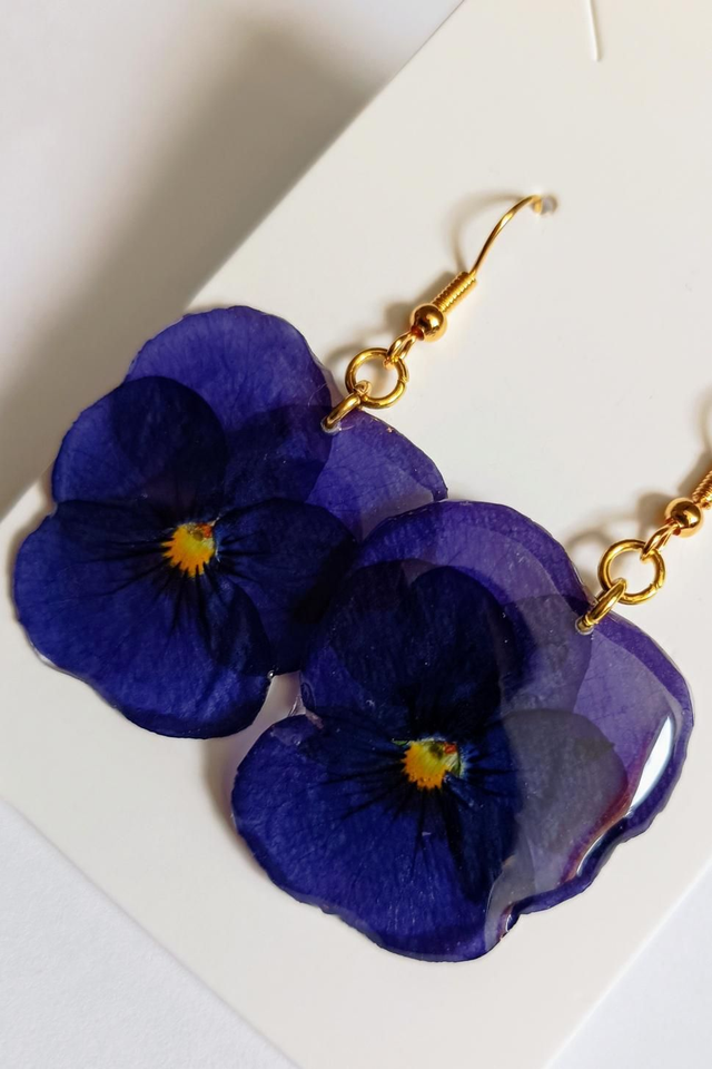 Boucles d&#039;oreilles Pensée 