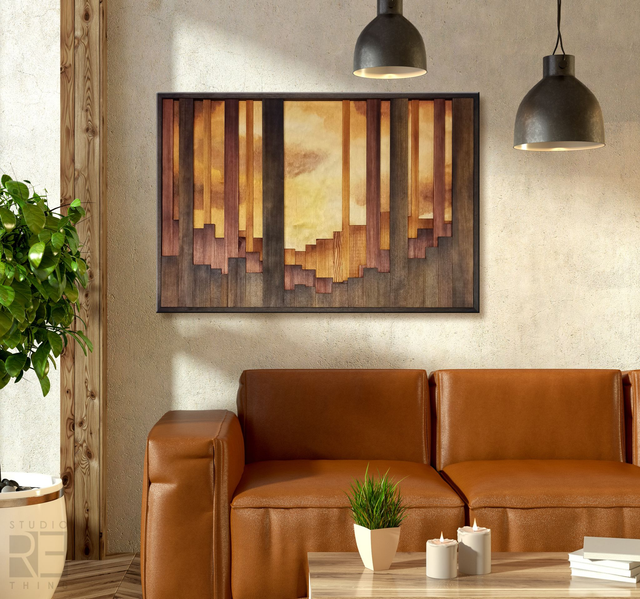 Z archiwum - „Jesienna Głębia” – Drewniany Obraz Ścienny w Odcieniach Złotej Pory Roku