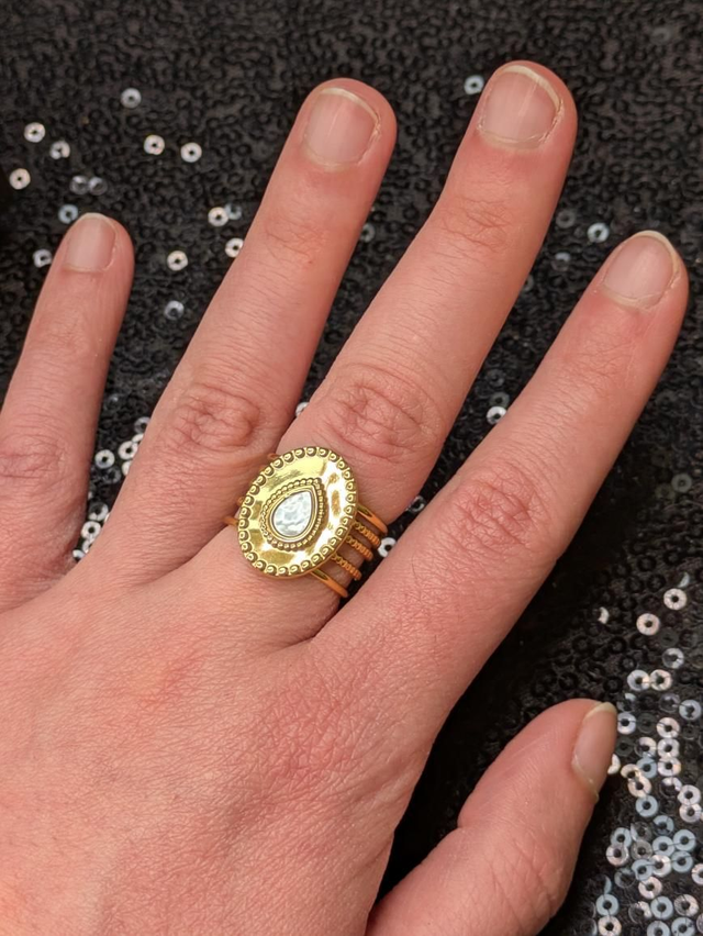 Bague nacre martelé