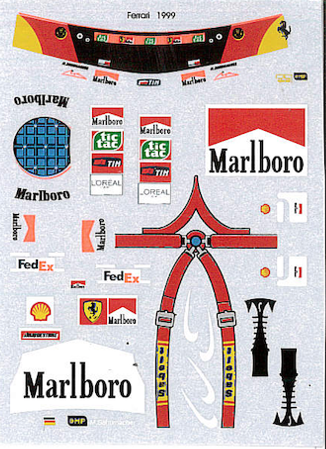 Michael Schumacher Fahrer Figur Decal 1:18 Ferrari 1999 Formel 1