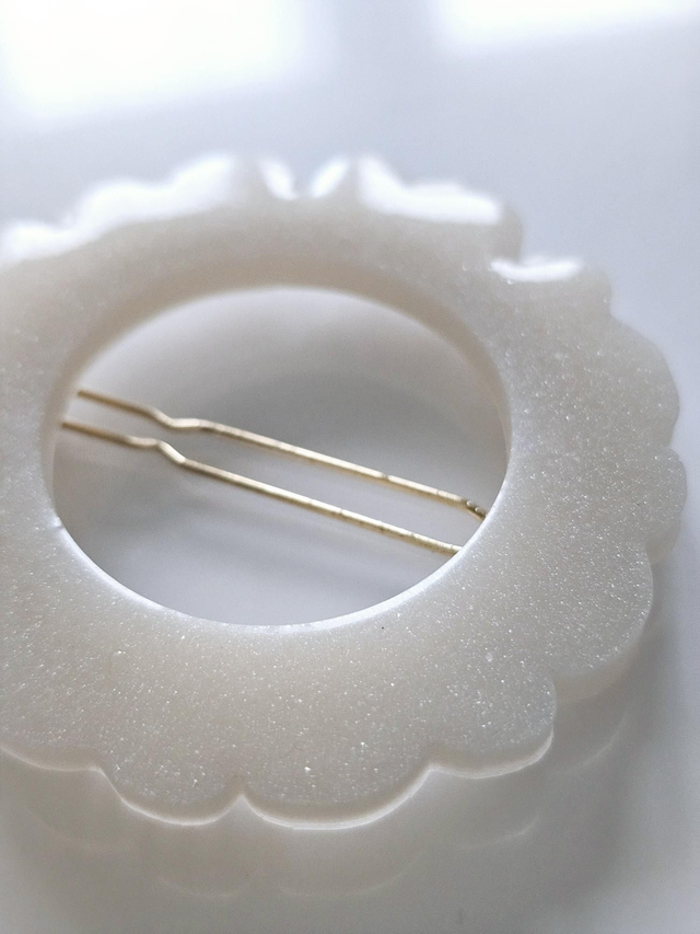 BARRETTE FLEUR BLANC IRISE