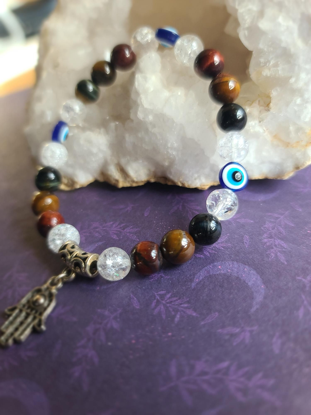 Bracelet Gardien : Triple Œil &amp; Main de Khamsa