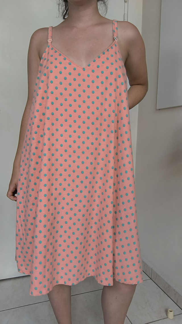 Robe à pois rose et verte - Taille 2
