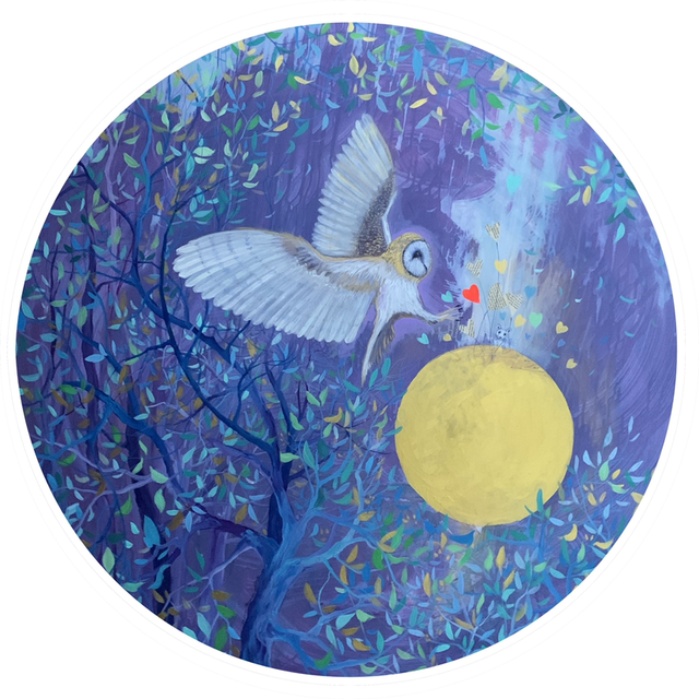 Petite Carte ronde Dame Blanche 14 cm de diamètre 