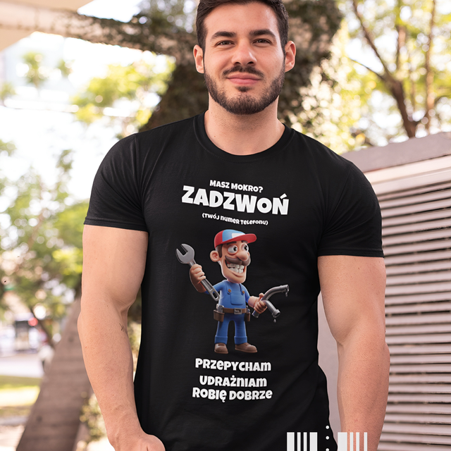 T-shirt męski Masz mokro? Zadzwoń 
