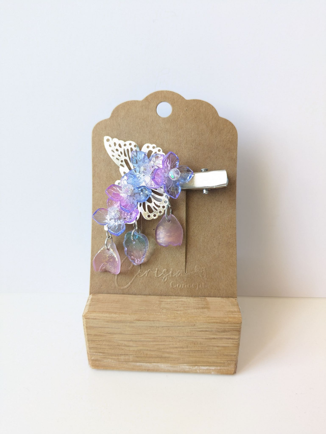 Barrette Papillon Hortensia
