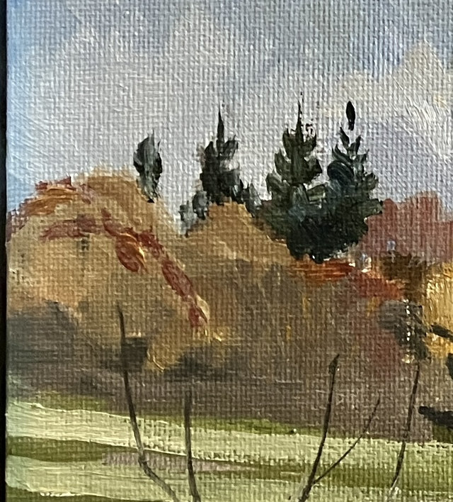 Around South Dalton on a quiet lane. 12x10 oil on canvas. SOLD