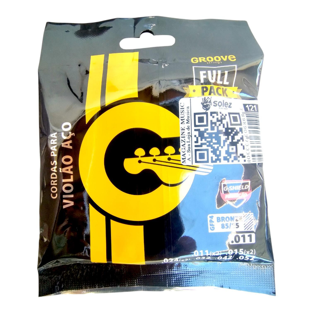121 - Encordoamento Cordas Violão 0.11 Aço Groove GFP4 Cód 121