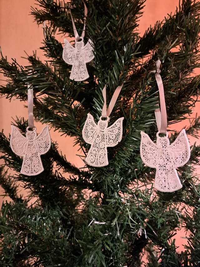 1 Lot De 4 Anges Blancs 