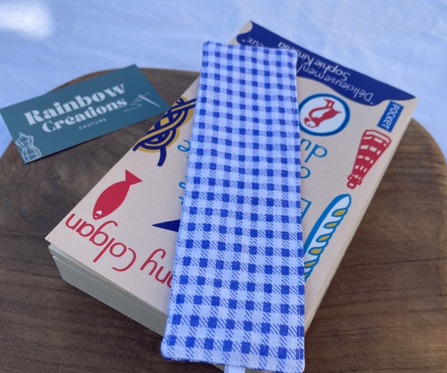 Marque page - Vichy bleu