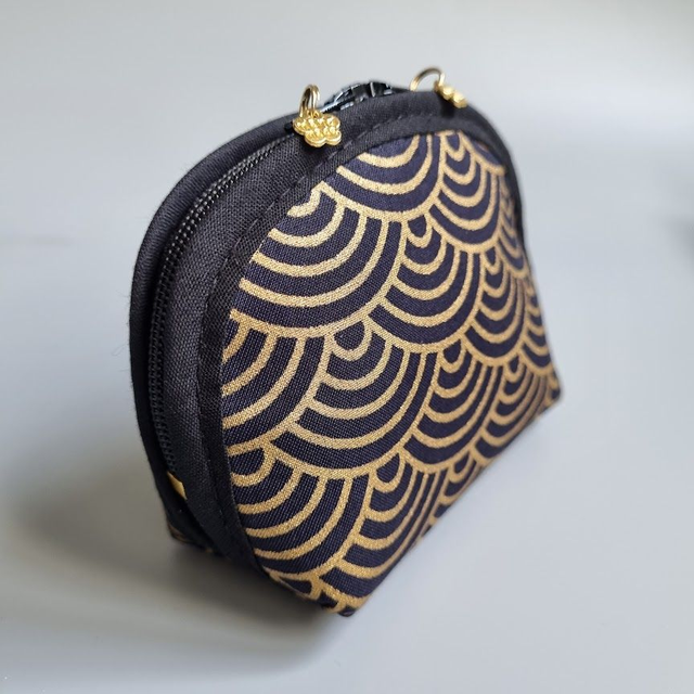 Porte-monnaie arrondi "Nami" noir doré