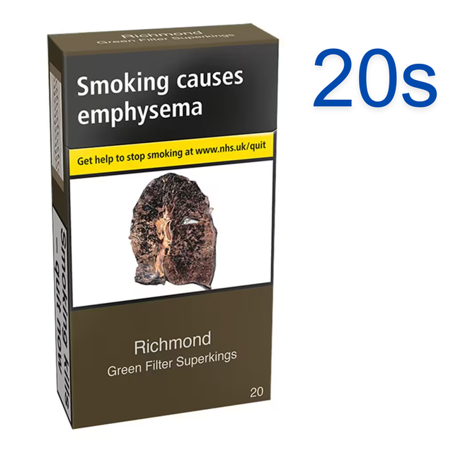Richmond Green Filter Superkings Cigarettes, 20s