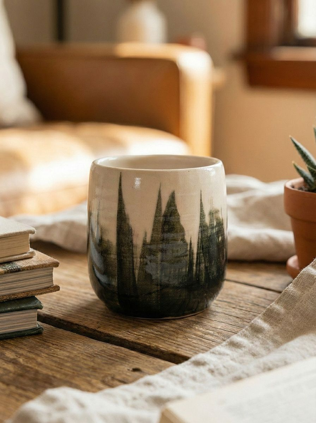 Handpainted Black Watercolour Mug