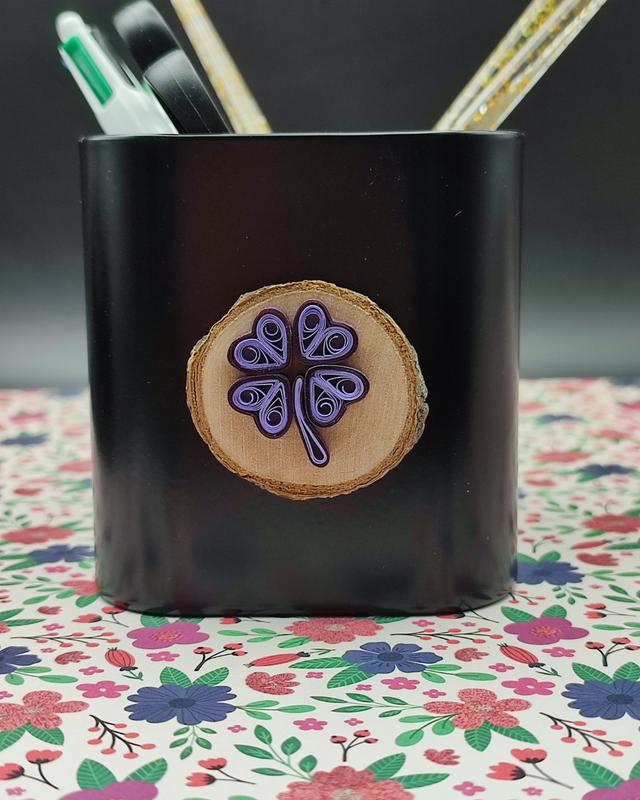 Trèfle à 4 cœurs, violet foncé