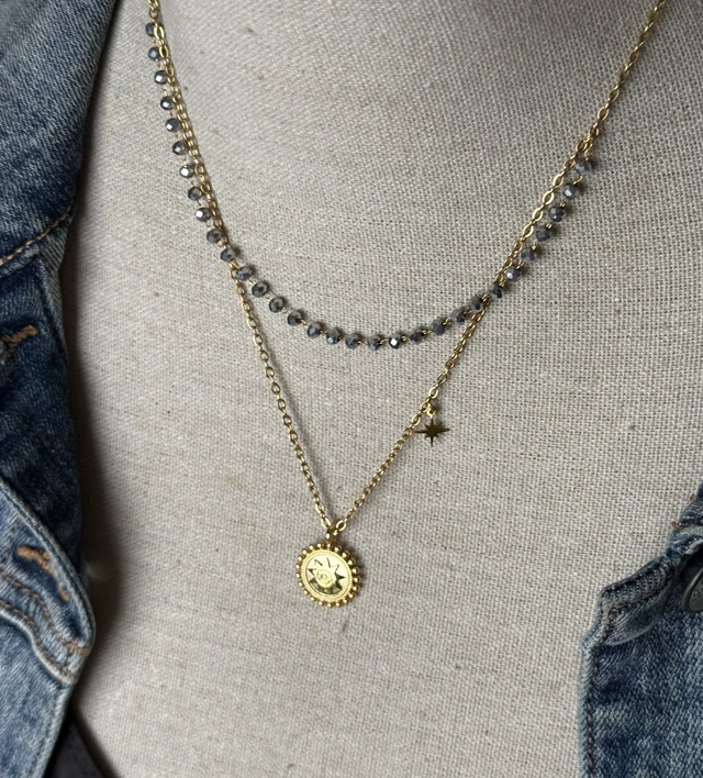 Collier double thème solaire