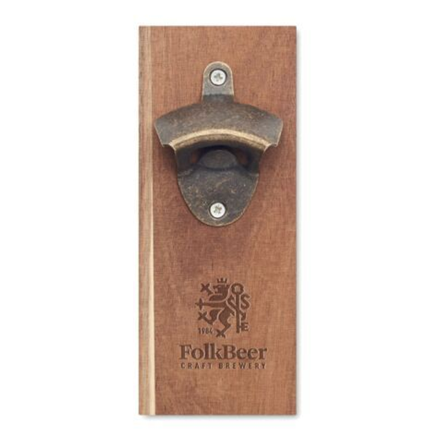Wall mounted bottle opener
