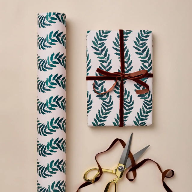 Wavy Botanical Luxury Christmas Gift Wrap