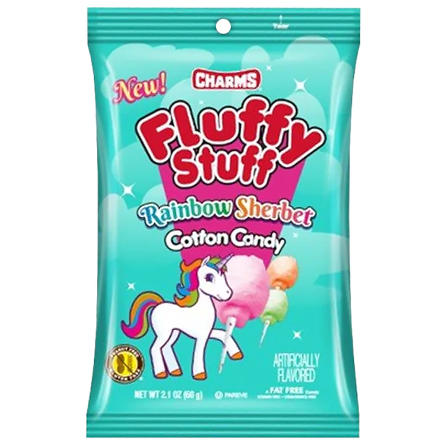 Charms Fluffy Stuff Rainbow Sherbet Cotton Candy (60g)