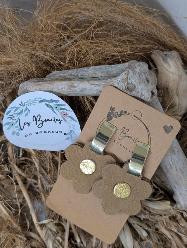 Boucles d&#039;oreilles Baby Coquette marron doré bc015