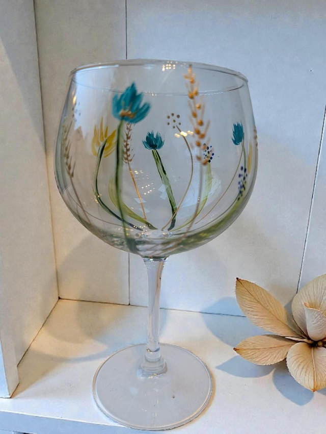Hand painted large Gin Glass 