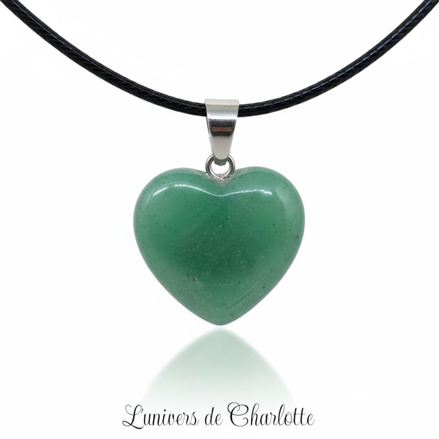 "Aventurine verte" - Pendentif sur cordon - PN-320