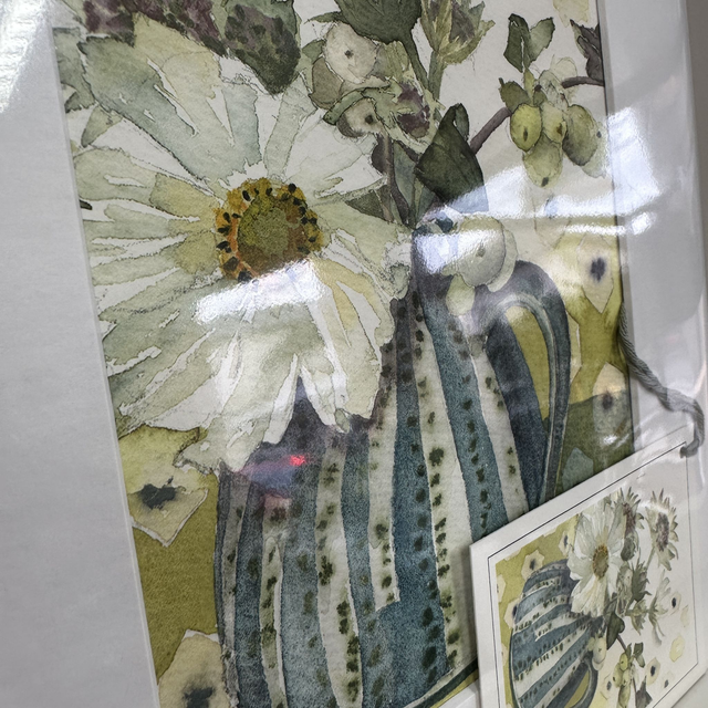 White Cosmos and Astrantia Art Card