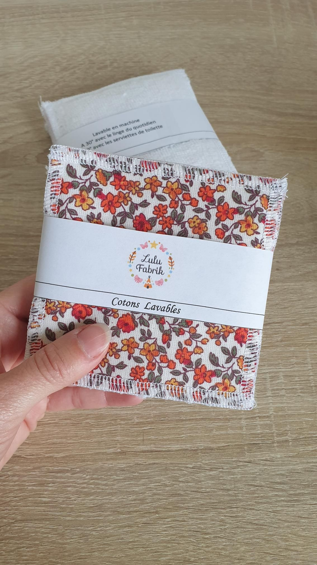 Lot de 7 cotons démaquillants FLEURI AUTOMNE 