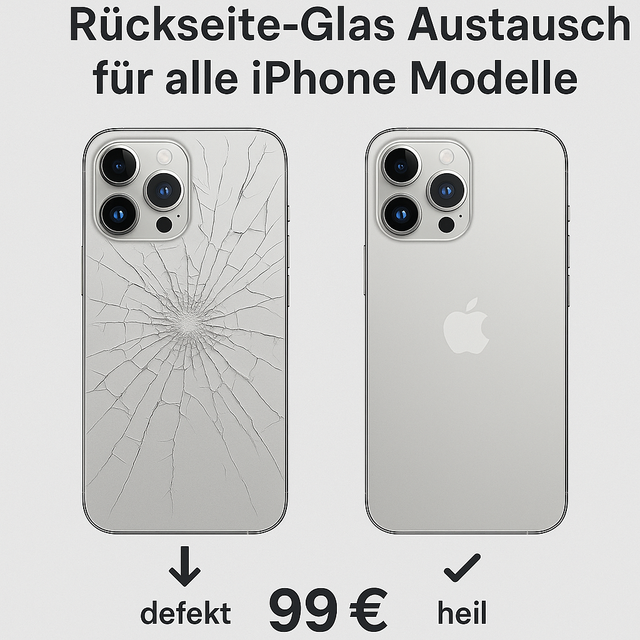 Rückseite-Glas Austausch – iPhone X bis iPhone 16