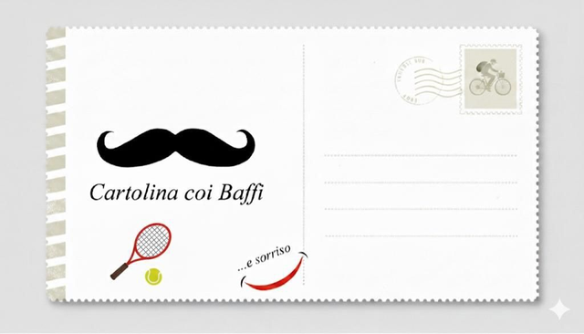Cartolina coi baffi personalizzata