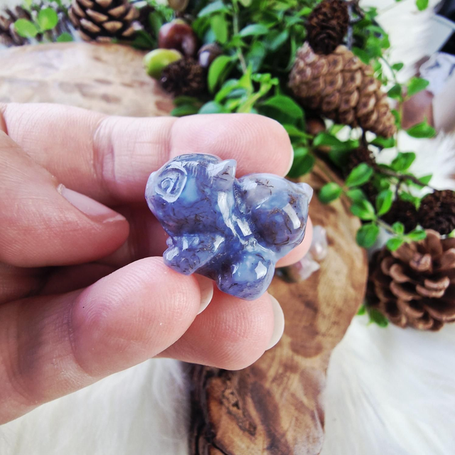 Mini Moss Agate Bulbasaur 