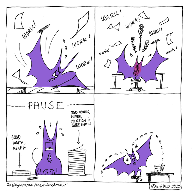 Bat drawing comics – weird collaborative Miniature Sculpture with Paul Winck