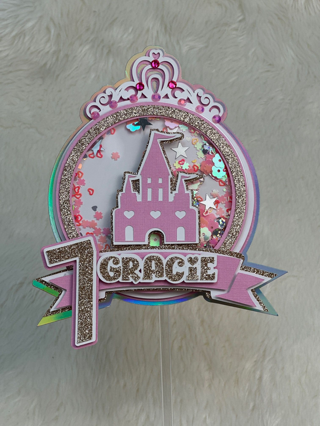 Personalised Princess Castle Shaker Cake Topper
