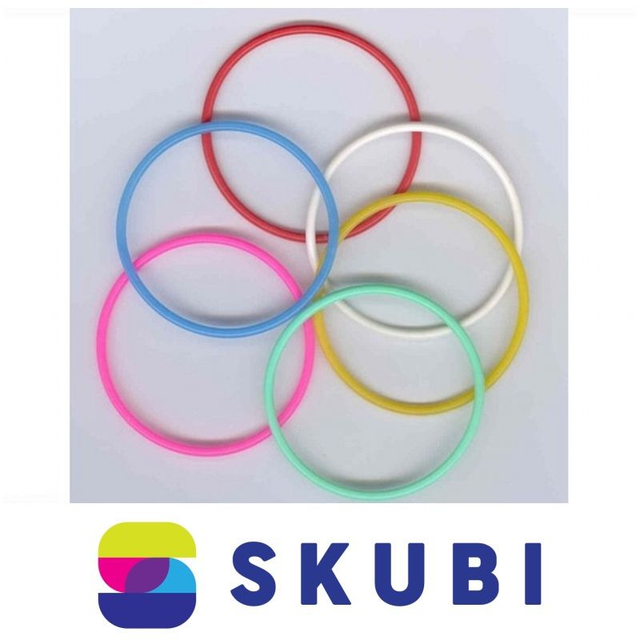 RETRO NÁRAMKY PLASTOVÉ - OHEBNÉ - MIX BAREV - 6.4 CM - SADA 6 KUSŮ (Č. 65)