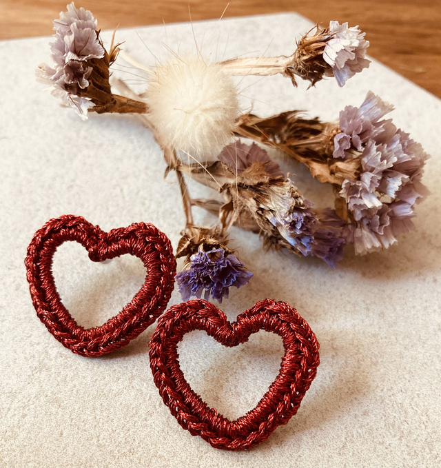 Boucles d&#039;oreilles en crochet coeur