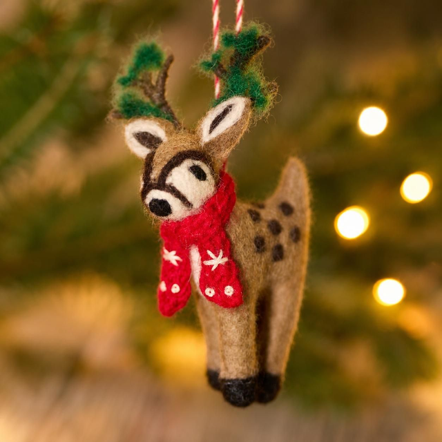 Felt Hanging Reindeer Christmas Tree Decoration 