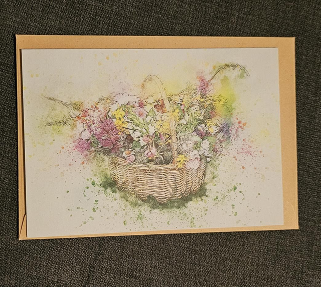Basket of Flowers Card 