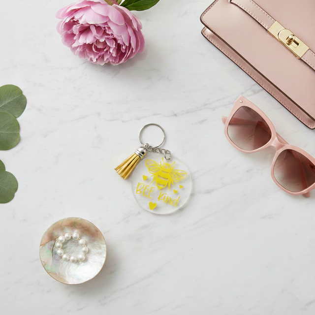 Porte clés rond Bee Kind