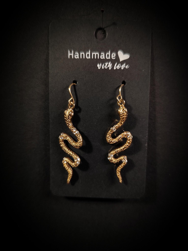 Boucles d&#039;oreilles Serpent strass