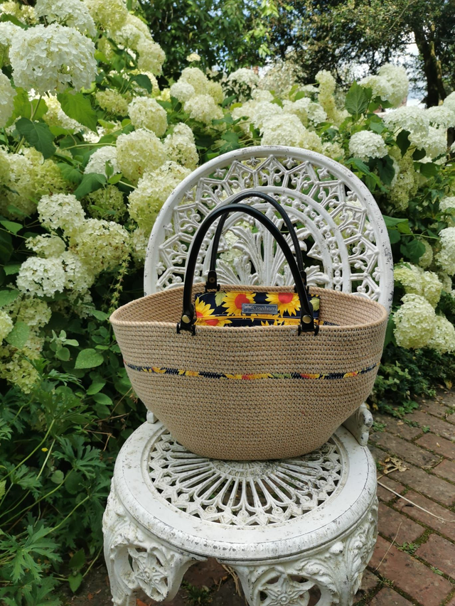 SOLD -Sunflowers Market Shopper Basket