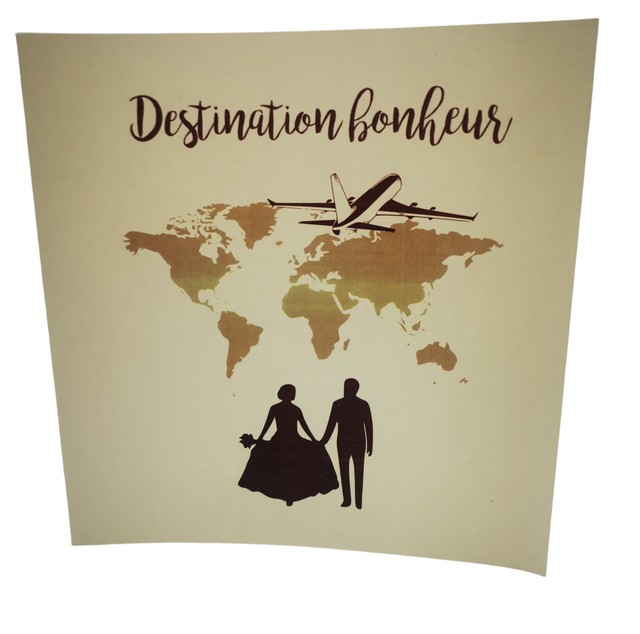 Carte mariage thème voyage