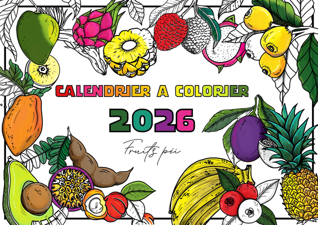 Calendrier à colorier 2026 &quot;Fruits Peï&quot;