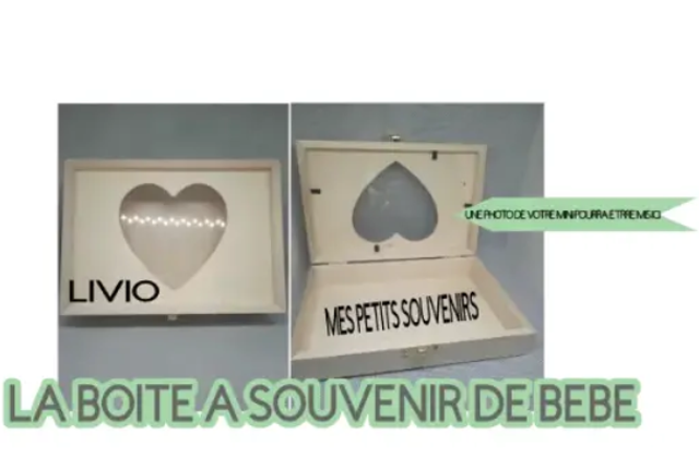Boîte à Souvenirs Bébé Personnalisée – Un Écrin pour les Instants Précieux
