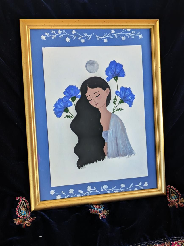 Jardin lunaire - peinture originale A3