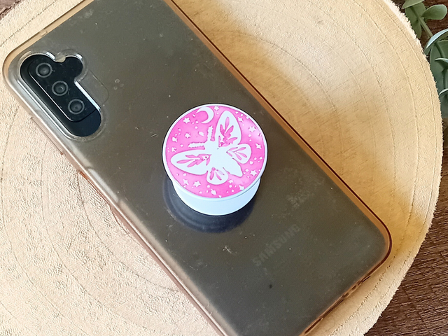 Pop socket adhésif – Accessoire téléphone fait main (Lune, Papillon, Witchy Woman, Take Care of Your Mind)