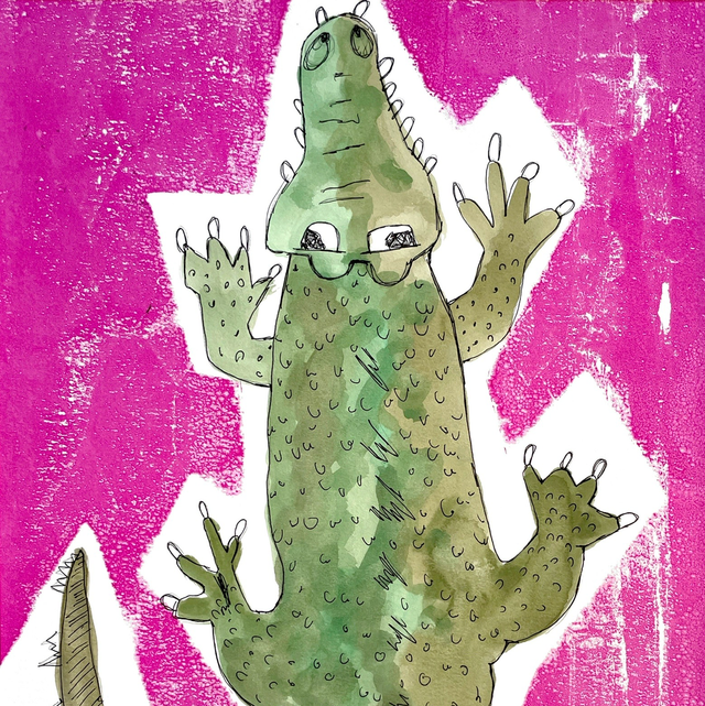 Funny looking Crocodile A3 Original