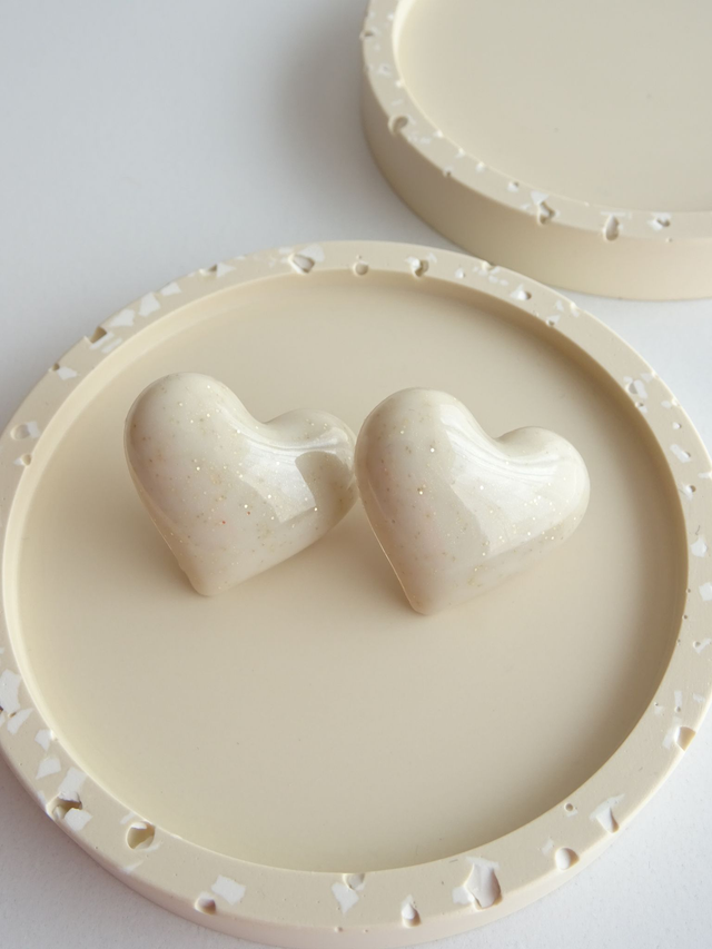 Coeur : Beige fine paillette