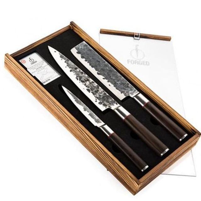 SET TRE COLTELLI FORGIATI A MANO Sebra