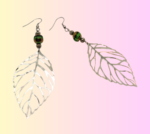 B Boucles d&#039;Oreille Vert et Or