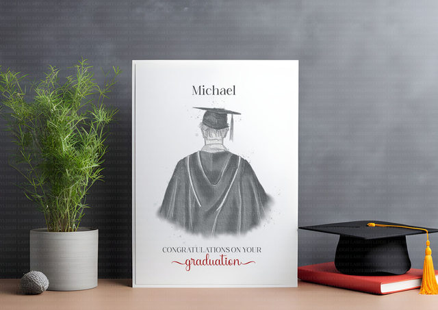 Personalised male graduation card